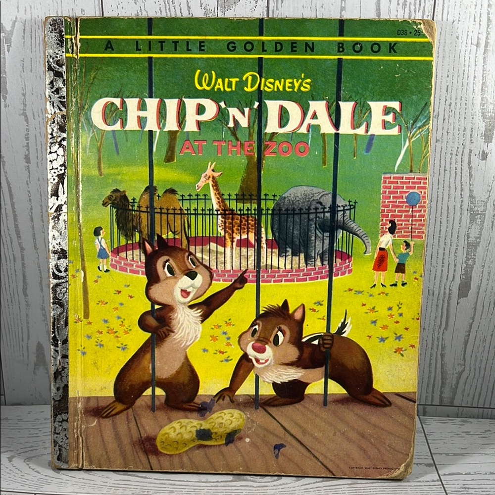 Vintage 1954 Walt Disney's Chip 'n Dale at the Zoo Little Golden Book